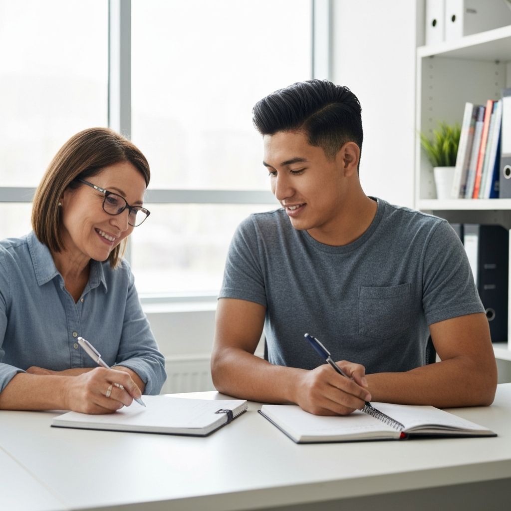 Education advisor meeting with student